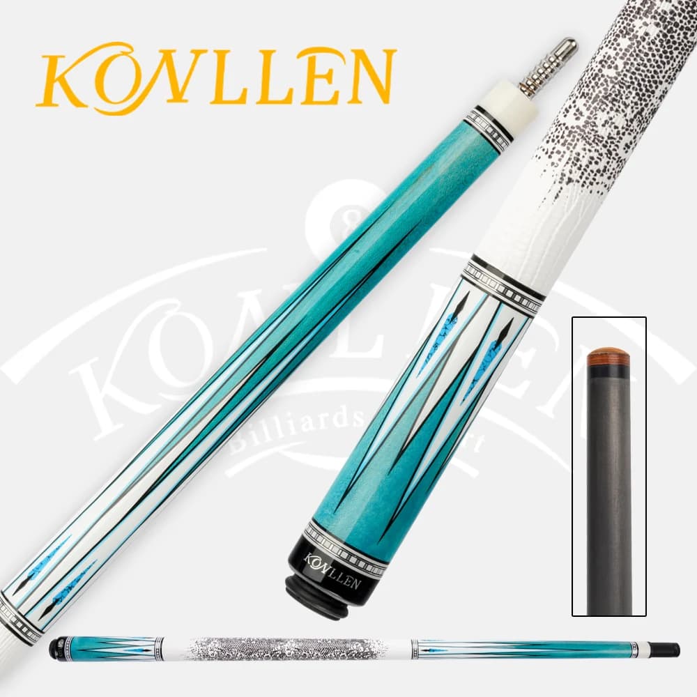 KONLLEN Carbon Fiber Pool Cue Stick 58-inch Professional Pool Sticks Pro Taper Low Deflection Billiard Cues with 12.5mm Tip