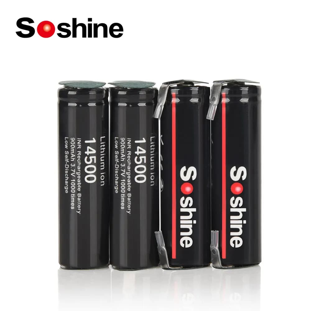Soshine 14500 3.7V Lithium Ion Battery with 900mAh Rechargeable Lithium-ion Battery for Electric Tooth Brush