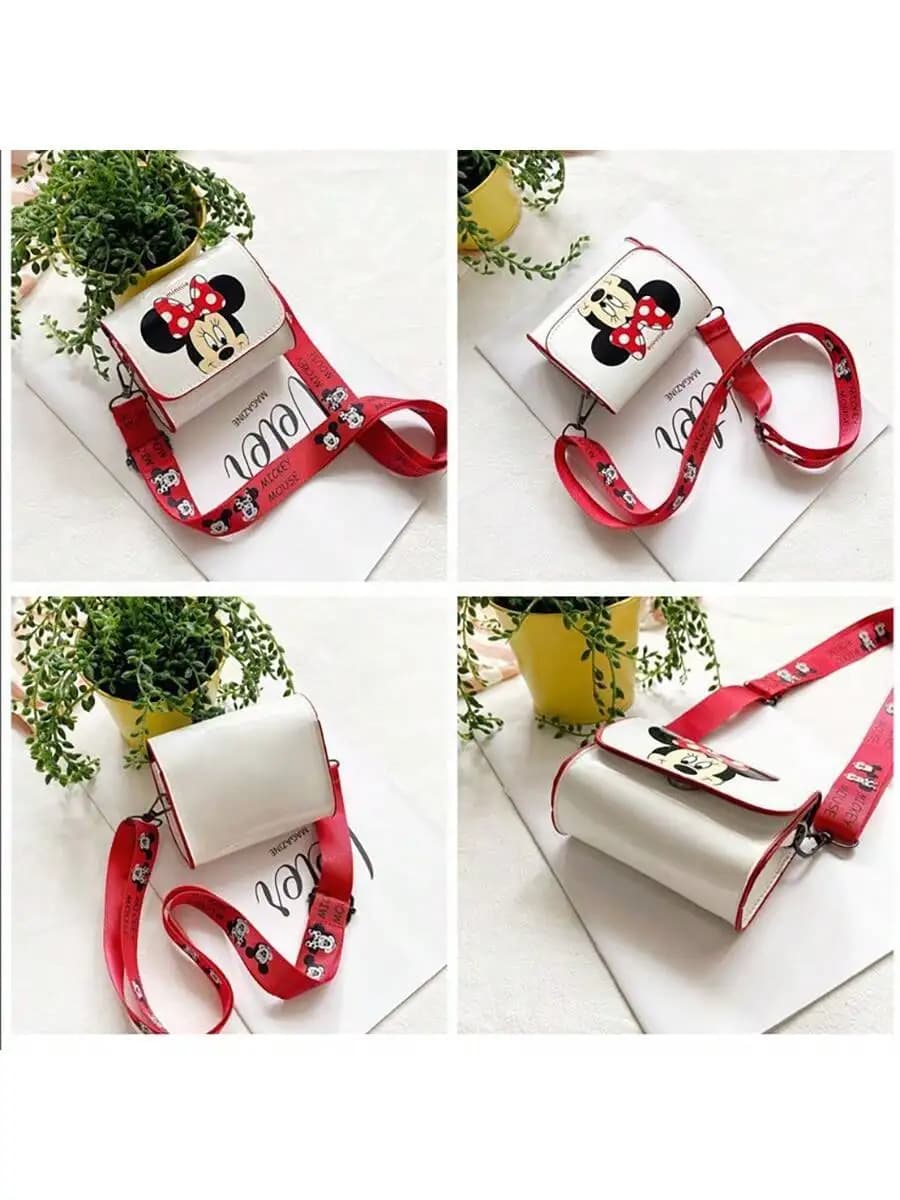 Borsa quadrata Disney Borse a tracolla anime Borsa a tracolla Kawaii Zaini simpatico cartone animato Borse moda Topolino Paperino