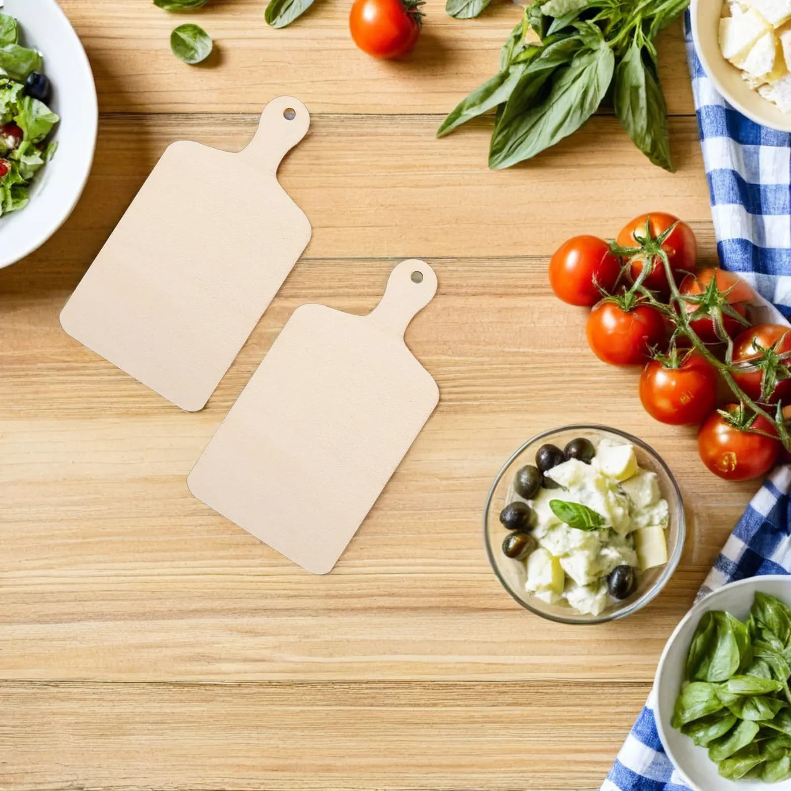 4Pcs Premium Natural Wood DIY Cutting Boards Smooth Edges Safe for Activity Serving Tray Cheese Bread Fruit Display