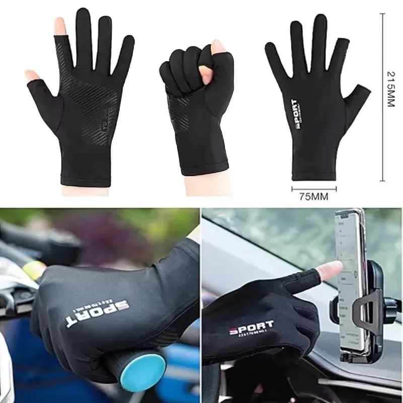Outdoor Sport Fishing Gloves Touch Screen Thin Anti Uv Protective Gear Motorcycle Racing Gloves Ice Breathable 1/2pairs