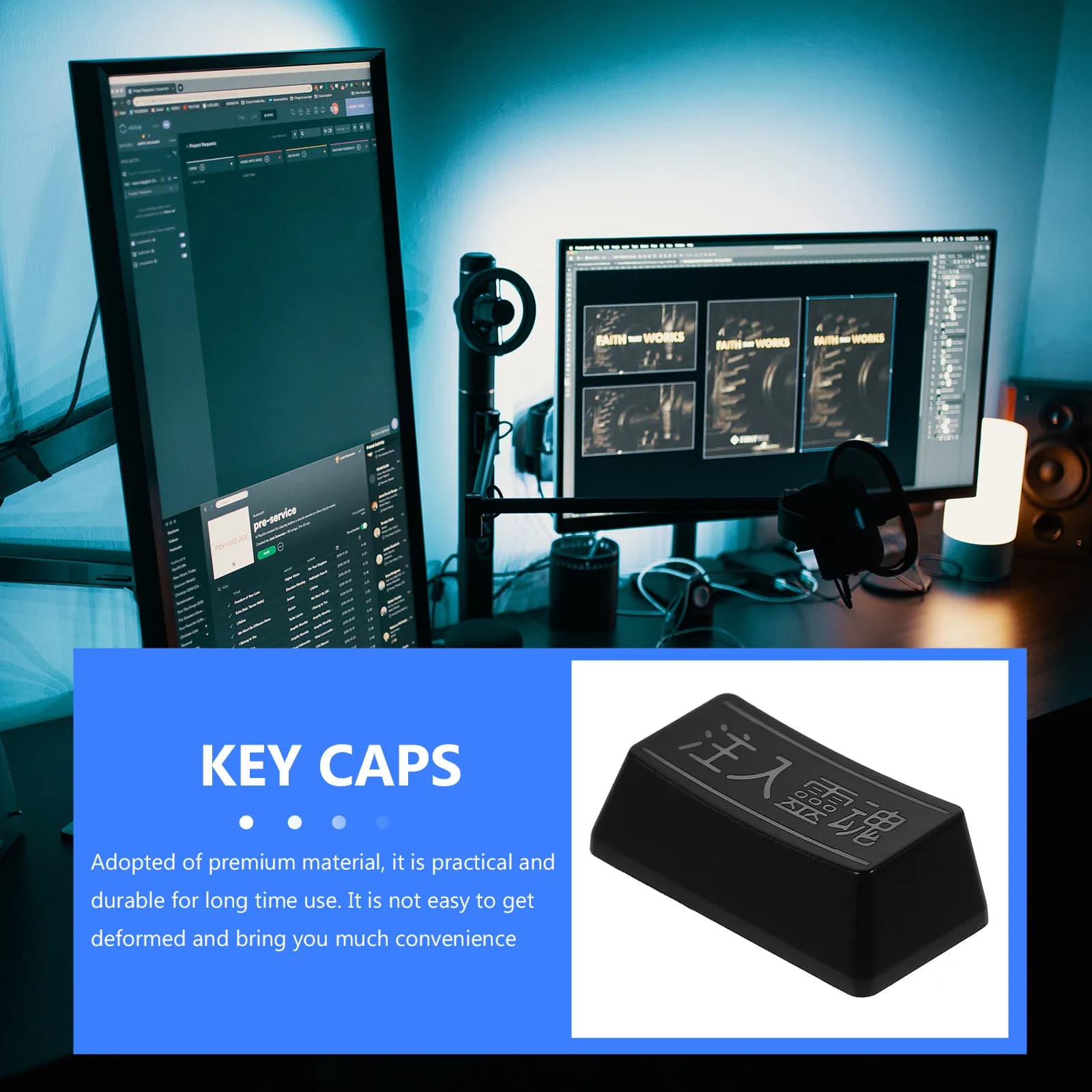 Shine Through Mechanical Keyboard Key Cap Replacement Backspace Keycap Matte Finish Oil-Jet Engraving No-Fade Computer Keyboard