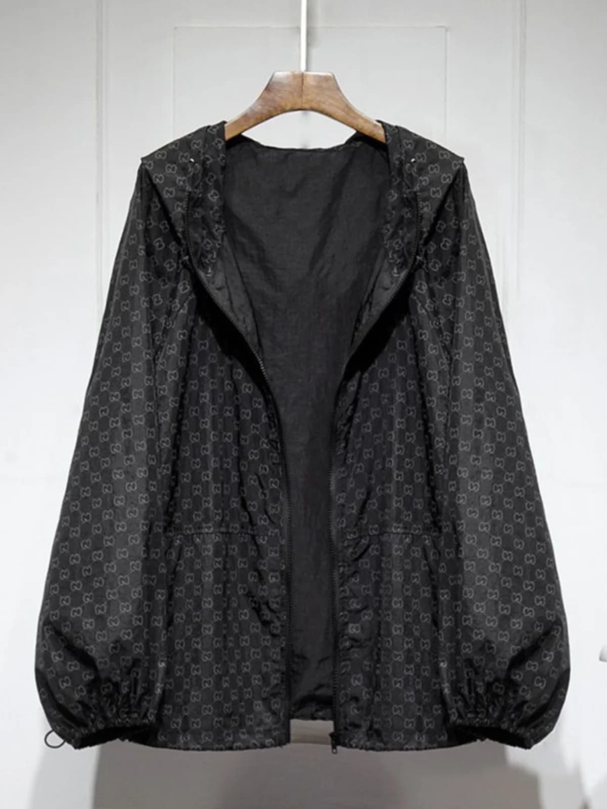 Lightweight Breathable Women's Jacket Special Large Size 300 Pounds Korean Style Hooded Letter Print Loose Casual Sun Protection