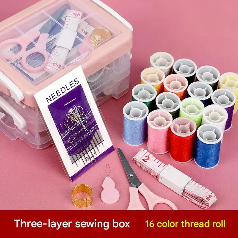 Home small sewing kit, clothing first aid, manual sewing needle and thread set, manual sewing spare needle and thread box