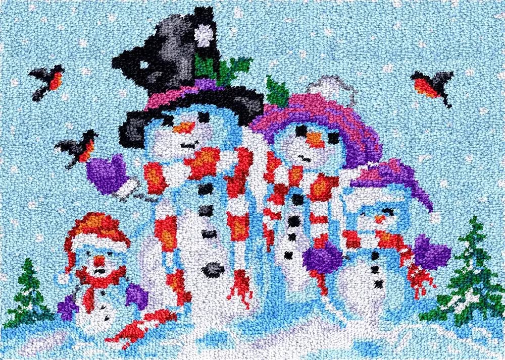 Snowman latch hook kits rugs making with Pre-Printed knooppakket Carpet embroidery cross stitch Craft adults needlework Tapestry