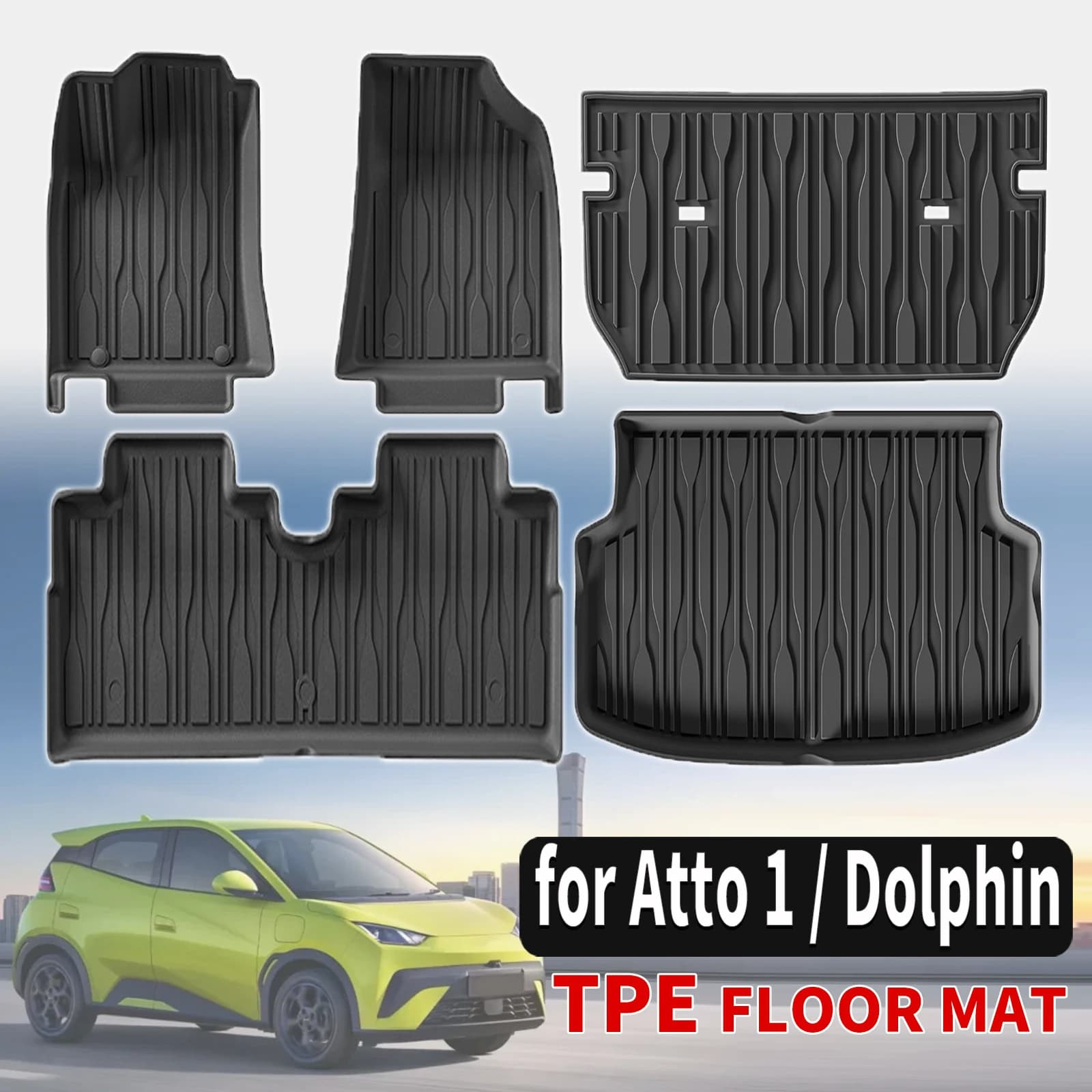 Tappetini personalizzati in TPE per tutte le stagioni per BYD Dolphin Surf, Dolphin Mini, ATTO 1, Seagull 2026 2027