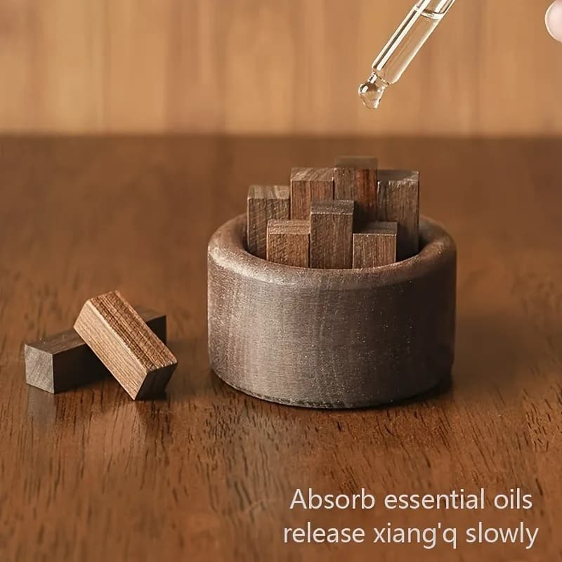 Diffusore di Aromi in Legno, Dispenser di Oli Essenziali a Bastoncino Rotondo, Erogazione Lenta Senza Fiamma e Batteria, Decorazione per la Casa