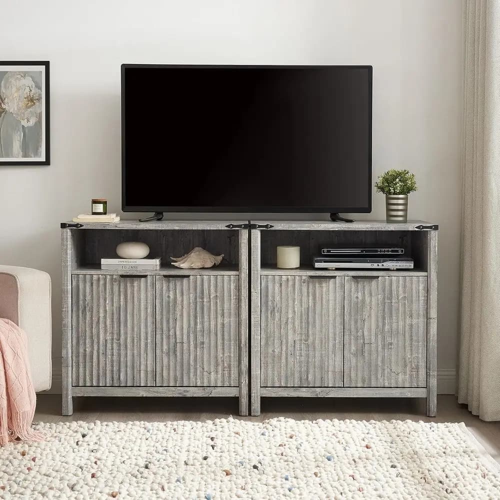 32-inch shelves, adjustable shelves, coffee and wine organizer for kitchen and living room (Grigio, Set or