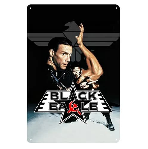 Targa in metallo con poster del film Black Eagle Jean Claude Van Damme - Placca in metallo