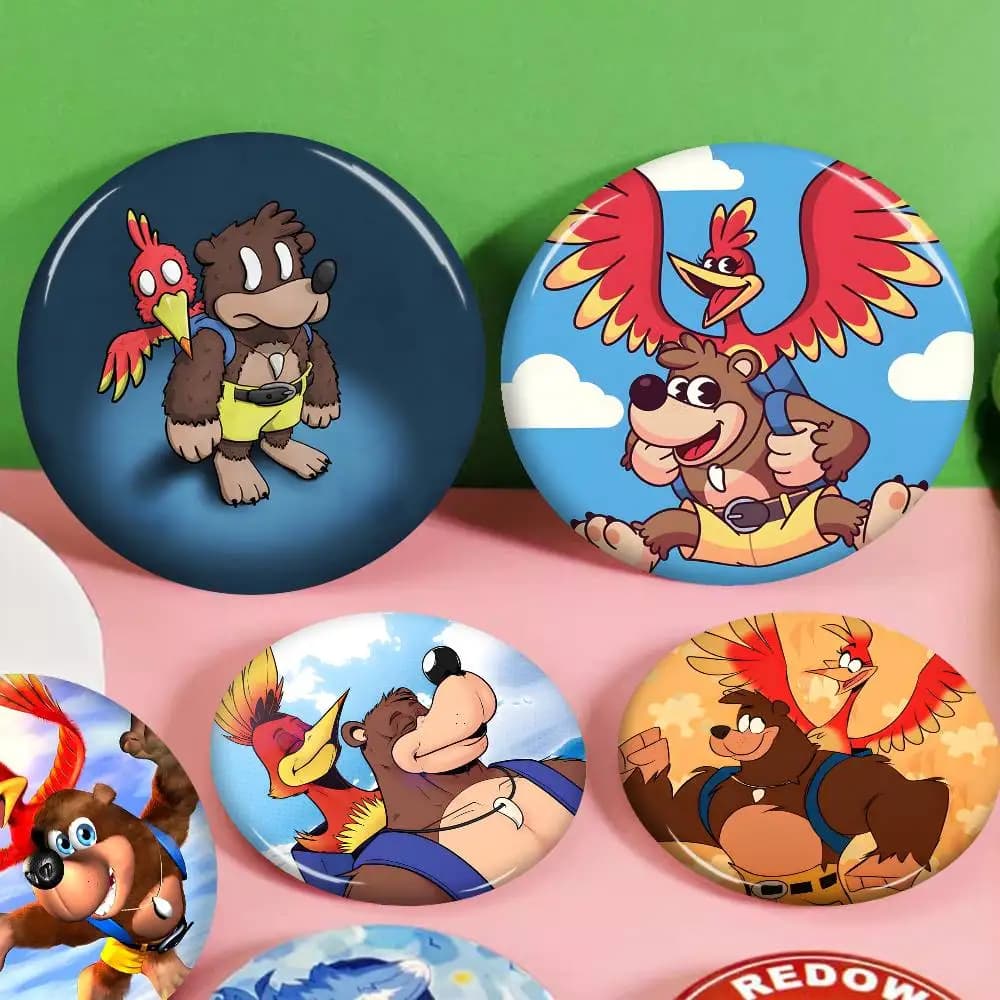 B-Banjo-Kazooie Whimsical-Nostalgic Anime Brooches Cute Cartoon Badge Jacket Jeans Lapel Pin Gift Accessorie