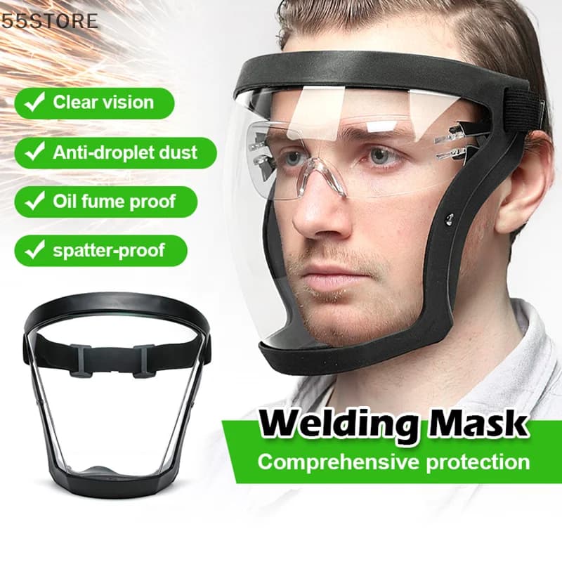 Work Protection Mask Transparent face protection Face mask Protective mask for outdoor heating Kitchen tools for home Full face mask