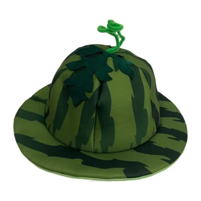 X5XA Bellissimo cappello a secchiello con anguria a larga per festa Halloween Dressup unisex uomo donna accessorio