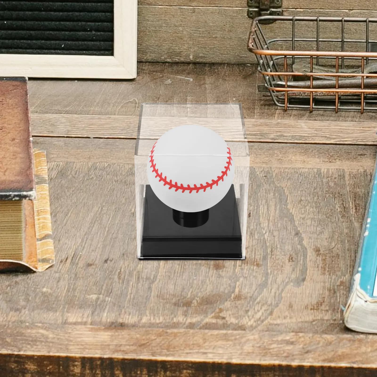 Espositore Quadrato in Acrilico Trasparente per Palline da Baseball, per Uso Domestico Interno, Organizzatore Compatto per Collezioni di Palline da Tennis e Baseball