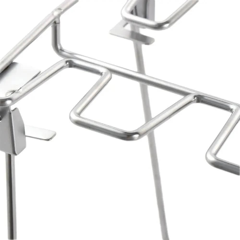 Cestello Portatile per Grigliare con Clip a Rete e Vassoio Raccogligocce, Accessori per Barbecue, Supporto per Ali e Cosce di Pollo, Griglia BBQ