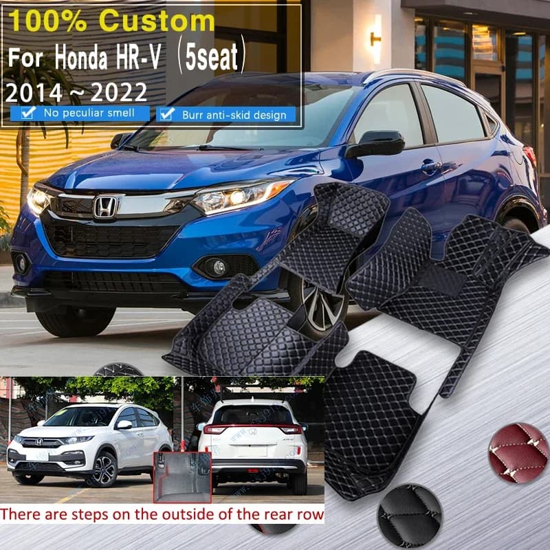 Tappetini per auto 3D per Honda HR-V HR V Vezel RU 2014 ~ 2022 Auto Tappeto Tappetino per auto Set completo Tappetino impermeabile Accessori auto Inter