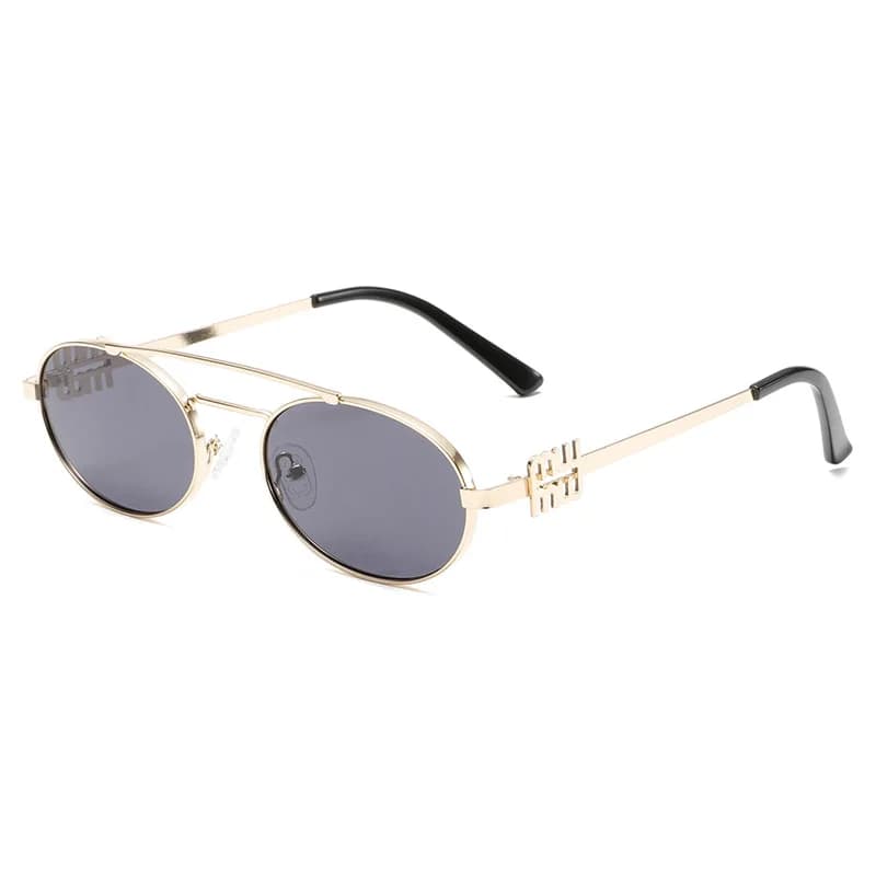 XH Doppio Ponte Cornice Ovale UV400 Occhiali da Sole Moda Protezione UV in Metallo Rotondo Ovale Viso Cat Eye Style Occhiali da Sole Unisex