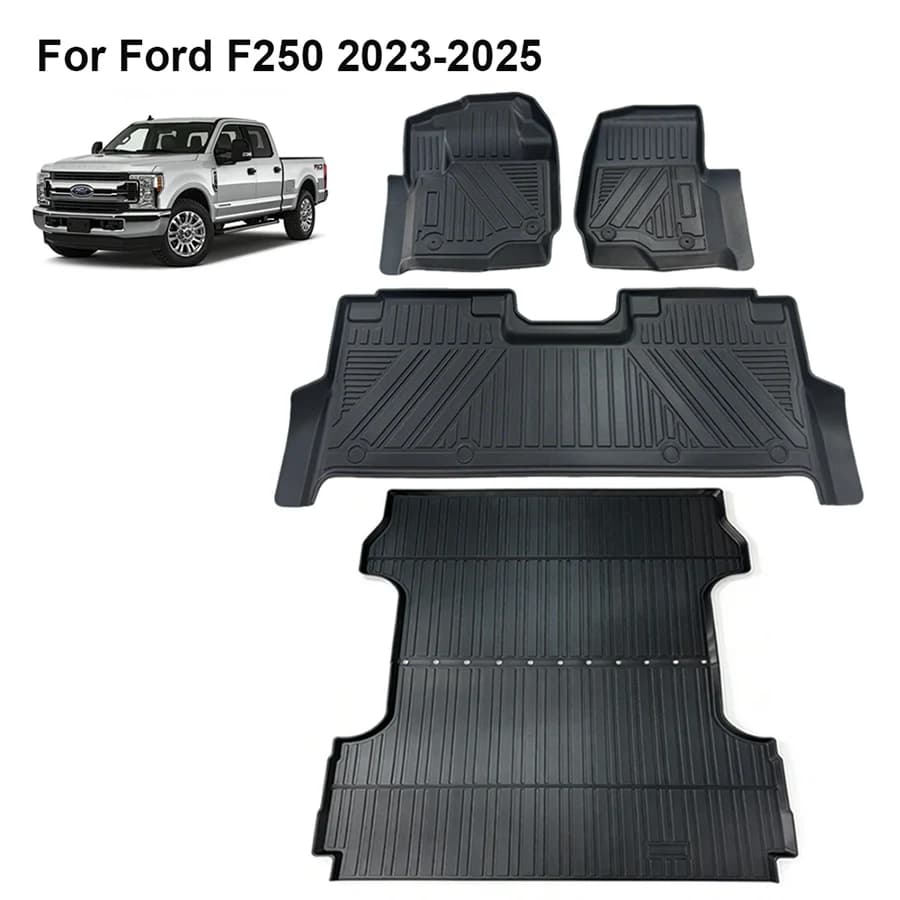 TPE 5D Car Special Floor Mats For Ford F250 2023-2024 Trunk Mat Waterproof Wear-Resistant Car Interior Accessories Styling