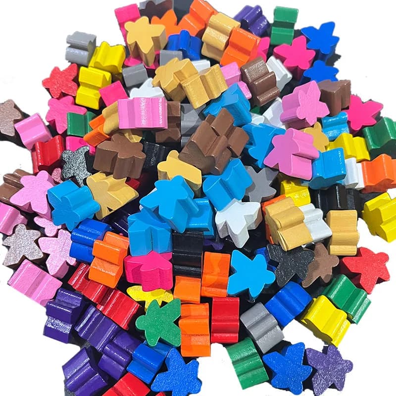100 PZ Legno 16mm Componente Extra Gioco da tavolo Meeples Pawns Pezzi Sostituzione sfusa Componenti da gioco Pezzi degli scacchi umanoidi