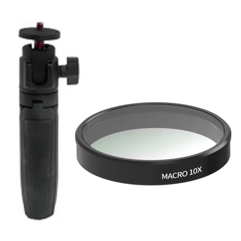 B29C-Per DJI OSMO Nano Action Camera Compatibile con 10X MACRO Filtro per obiettivo + Mini Selfie Stick Ritratto Set di lenti di messa a fuoco