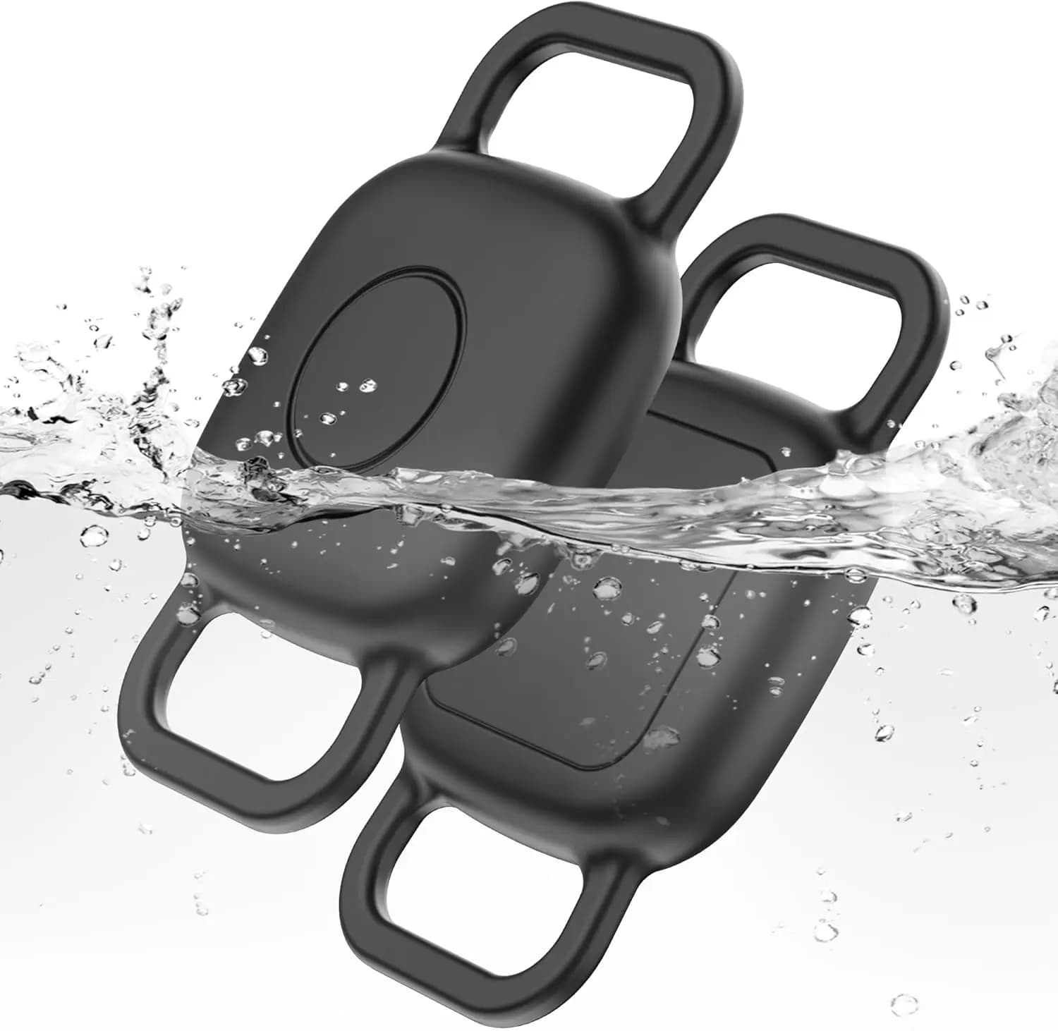 Supporto Impermeabile per Collare di Cane per Localizzatore Tile Mate, Confezione da 2 Cover in Silicone, Custodia Anti-Smarrimento per Collari di Animali Domestici, Facile Installazione, Nero