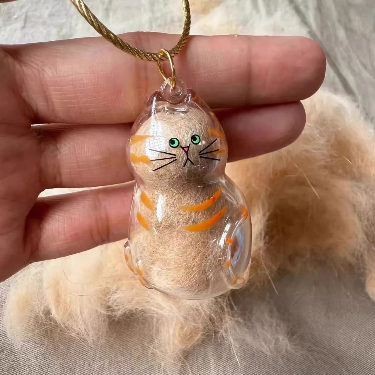 Portachiavi per gatti Zaino con ciondolo Gatto zenzero Siamese Calico Scatola portaoggetti per capelli per gatti Borsa per gatti appesa Souvenir per toelettatura peli di animali domestici