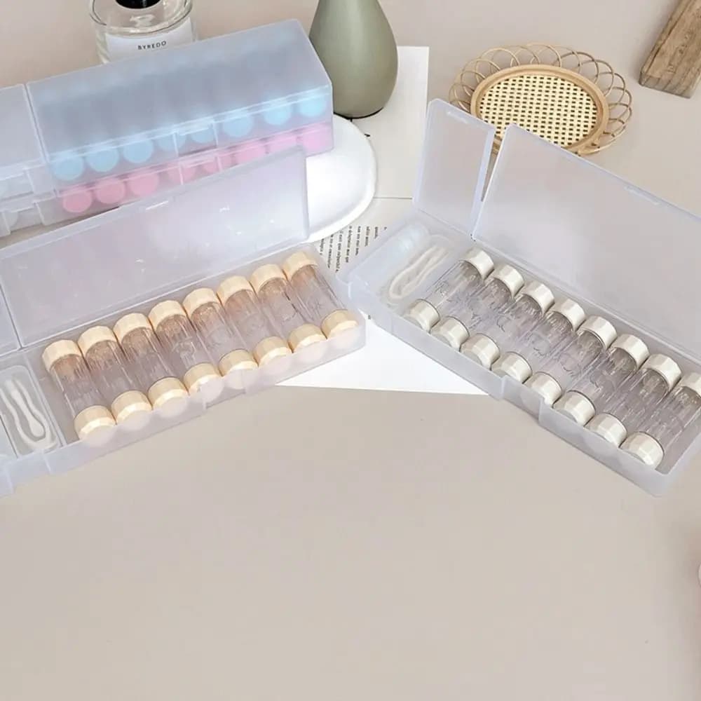 Portable 8 Pair 7 Color Portable Contact Lenses Transparent Contact Lenses Dive Case Durable RGP Lens Container Small Design