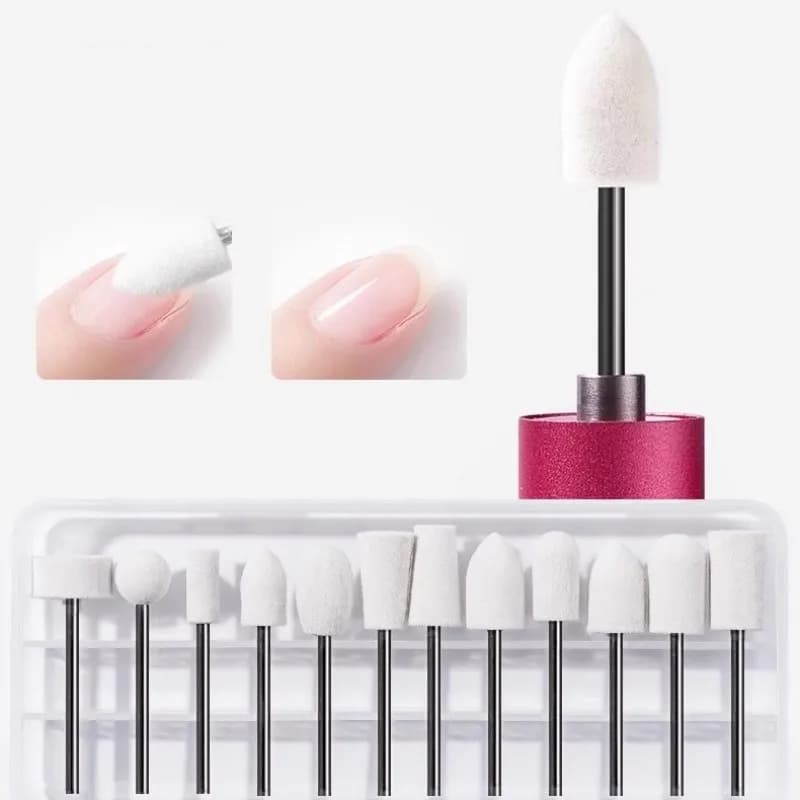 12 pezzi testa per lucidatura in lana gambo da 2,35 mm per unghie da donna feltro bob incisore utensili abrasivi rettifica punta da trapano rotante