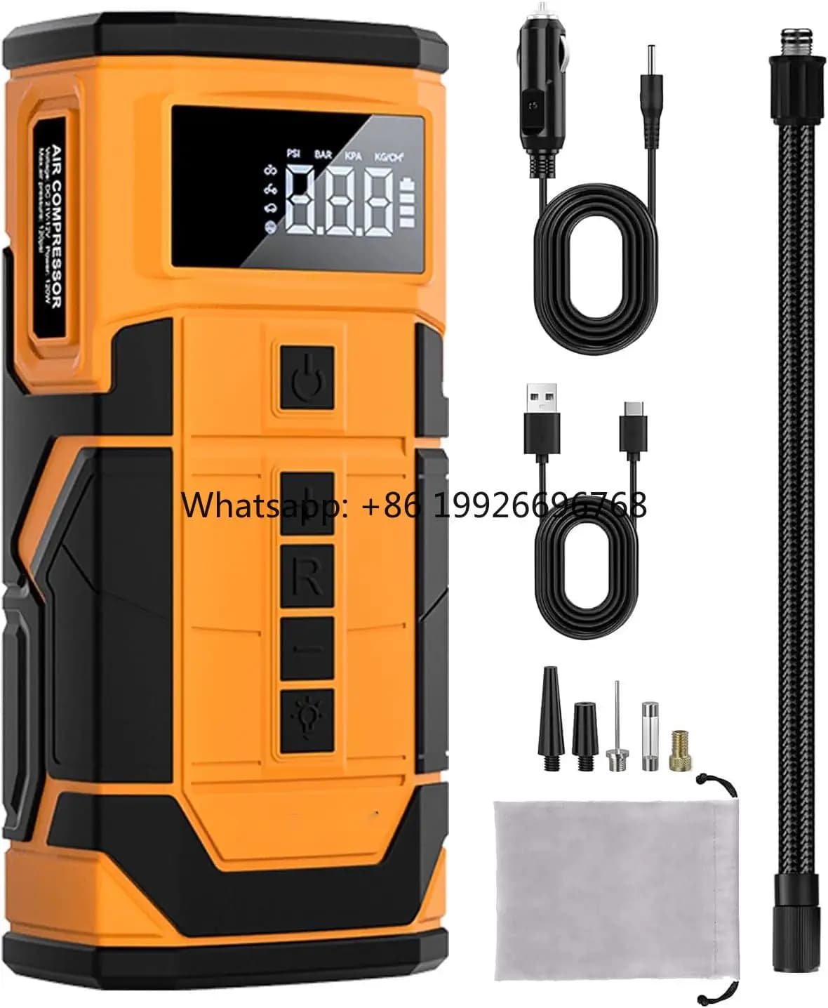 Avviatore di Emergenza con Compressore d'Aria e Pompa, Avviatore Batteria 2500A con Gonfiatore Pneumatici 150PSI, fino a 7.5L Benzina e 5.0L Diesel
