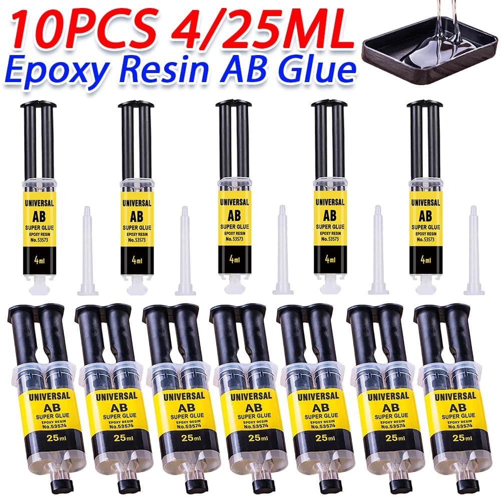 10-1PC 25ML/4ML Universal Adhesive Super AB Glue for Glass Metal Ceramic Hardware Practical Metal Glass Wood Repair Glue Tools