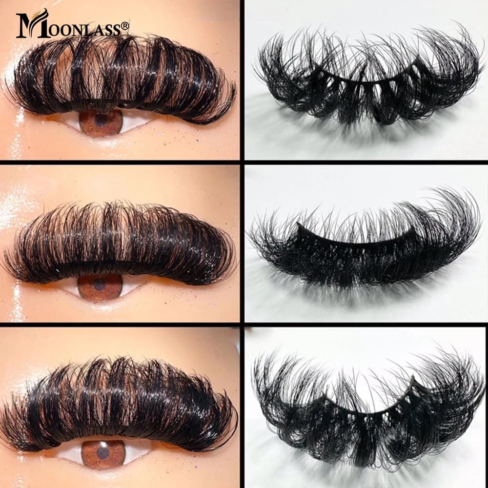 Fluffy Russian Strip Lashes Extension minks wholesale supplies 18-22MM fake eyelashes pack makeup D Curl eyelashes
