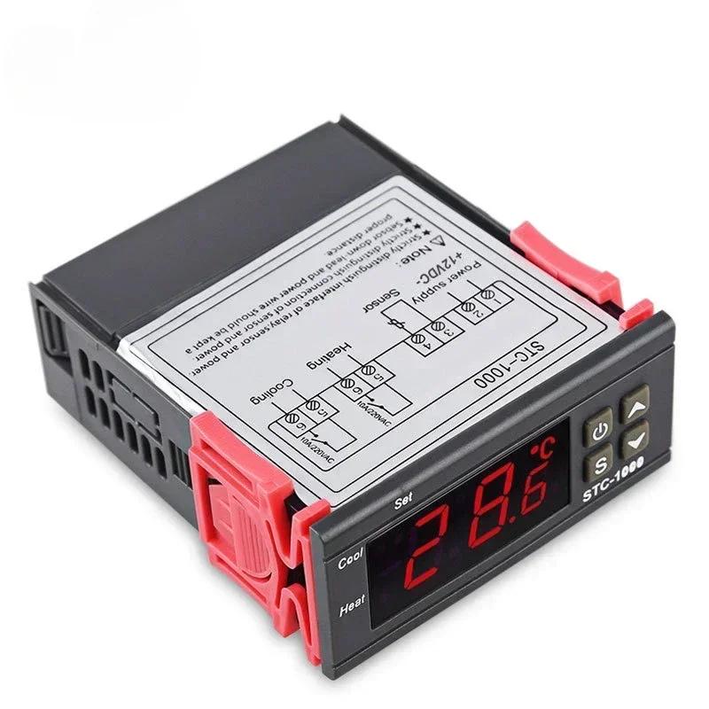 LED STC-1000 Regolatore di temperatura della caldaia digitale Co Riscaldamento Raffreddamento Termostato 2 Relè Sensore Tubo NTC Bollitore Strumenti centigradi
