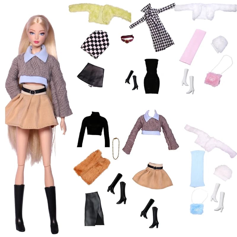Set di vestiti, scarpe e collane da 30 cm (11,8 pollici) per bambole Barbie, gonna, completo elegante, abiti da principessa adatti per bambole 1/6, regalo giocattolo.