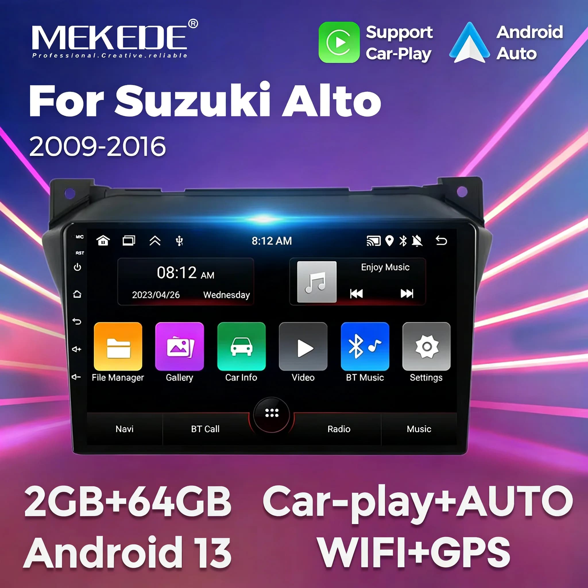 MEKEDE Autoradio Android Smart System For Suzuki High 2009 2010 2012-2016 Auto Video Multimedia Stereo 2Din WIFI BT Carplay