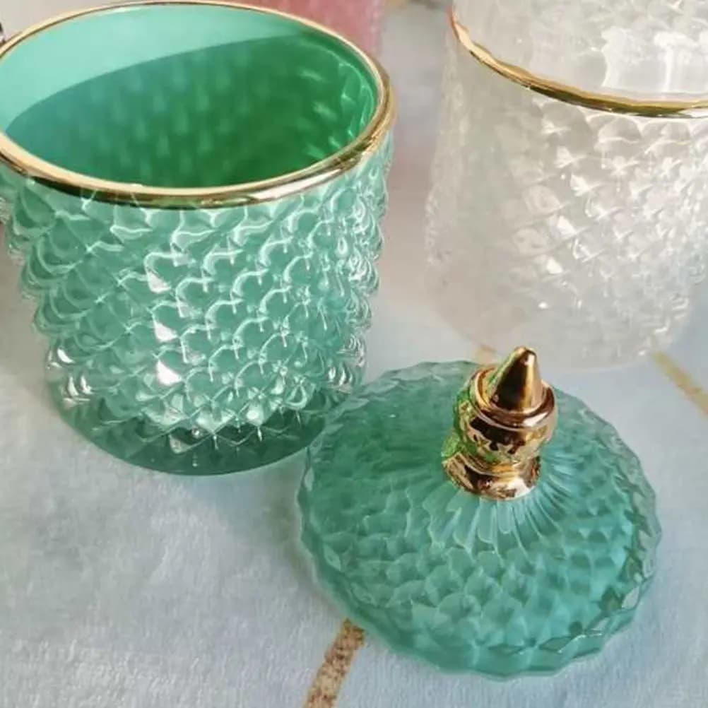 Decorative Glass Storage Jar with Lid for Chocolate Nuts Spices Preserves Sealed Food Container Kitchen Home Organization Supply