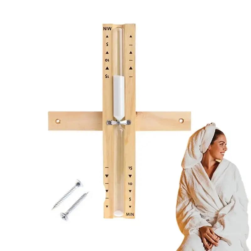Timer for Sauna from 15 minutes to wall precise rotating portable wood in scale S-andglass bathroom watch for the house