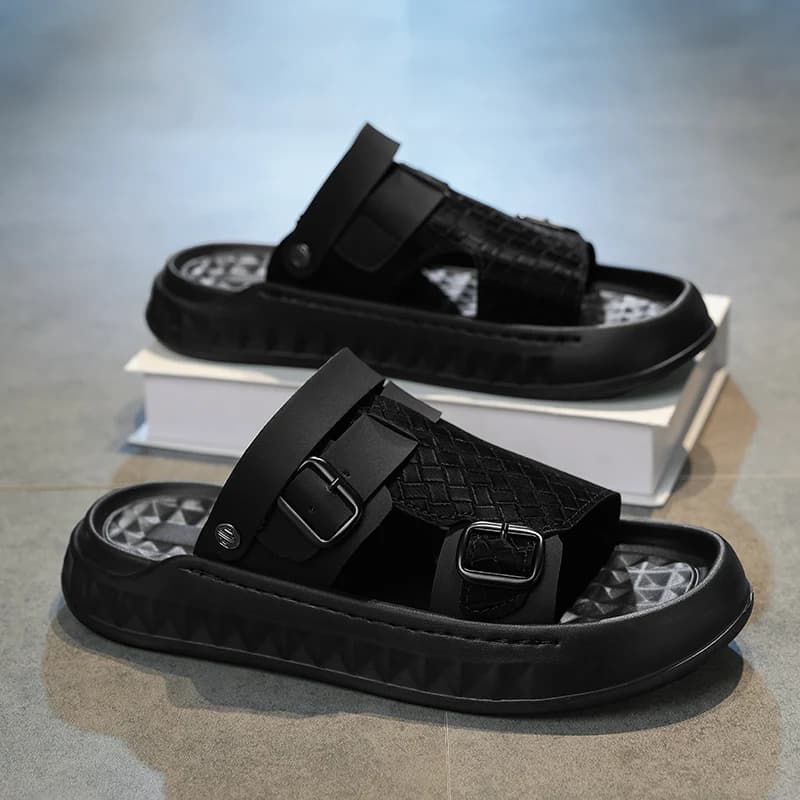 Nuovi Sandali da Uomo 2026 con Plateau, Traspiranti, Suola Spessa Morbida, Antiscivolo, Ciabatte Estive da Spiaggia, Punta Aperta, Casual, per Esterni - Offerta Imperdibile