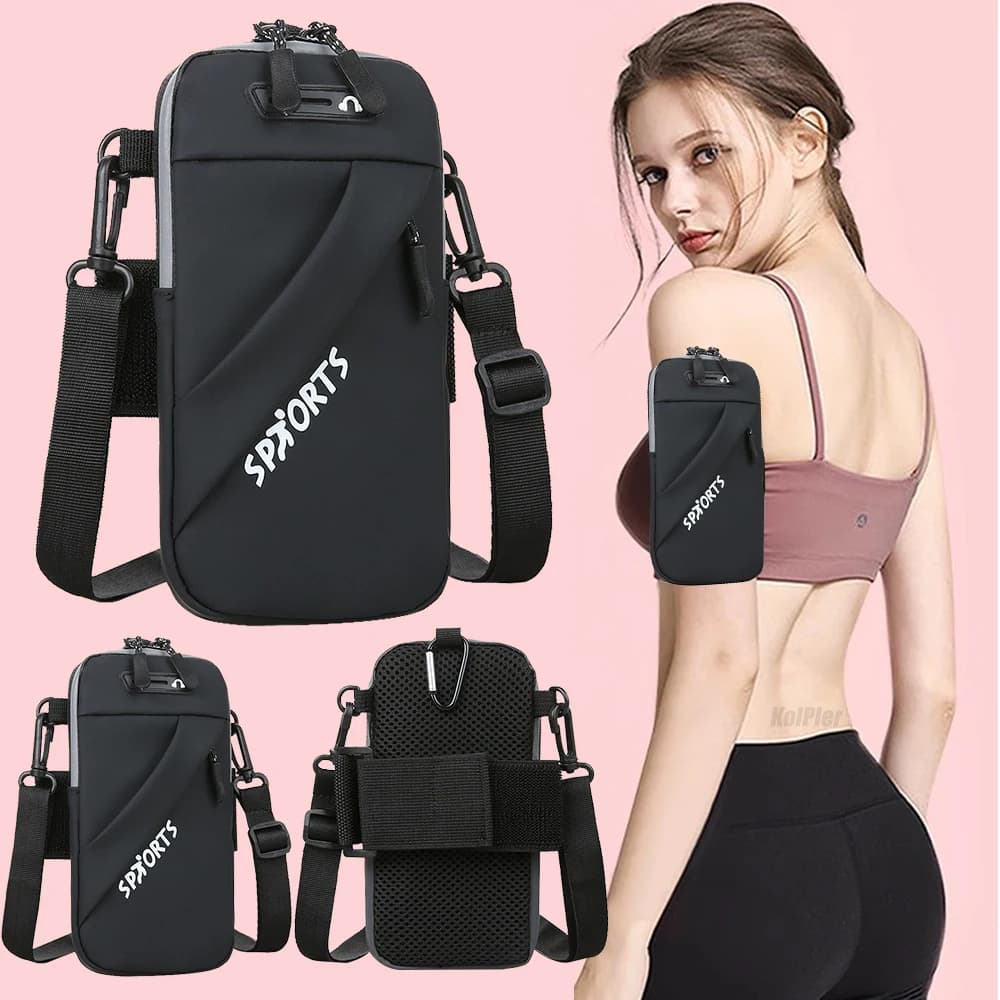 Multipurpose Sport Armbag for iPhone 17 16 Pro Max Running Cycling Hiking Adjustable Arm Strap Phone Case with Zipper Pocket