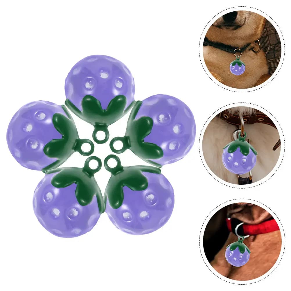 5 Pezzi Campanelli a Forma di Fragola, Piccoli Campanelli in Rame per Collari di Cani e Gatti, Portachiavi, Braccialetti, Collane, Ciondoli, Forniture per Fai da Te