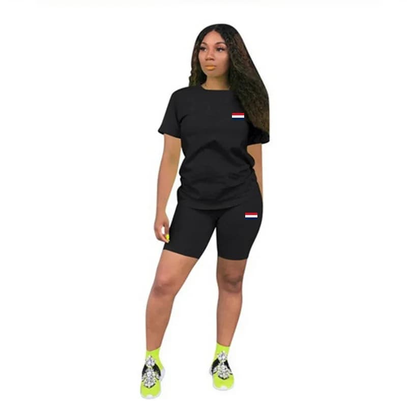 Tuta da Donna Casual con T-shirt a Collo Tondo e Pantaloncini, Set 2 Pezzi per Sport all'Aperto, Jogging, Abbigliamento Estivo Best Seller