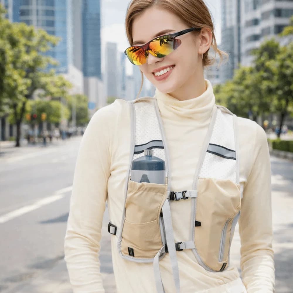 Waterproof Hydration Vest Bag Reflective Design Breathable Sports Running Vest Multipocket Lightweight Water Pack Backpack