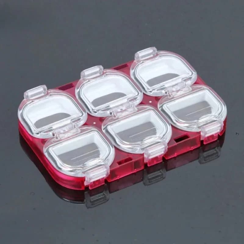 Scatola portaoggetti magnetica a 6 scomparti per ami da pesca, custodia organizer portatile impermeabile per esche, accessori da pesca e attrezzatura da esterno