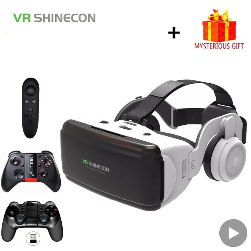 VR Shinecon Casque Helmet 3D Glasses Virtual Reality for Smartphone Smart Phone Headphones Glasses Binoculars Videogame Objective Wirth