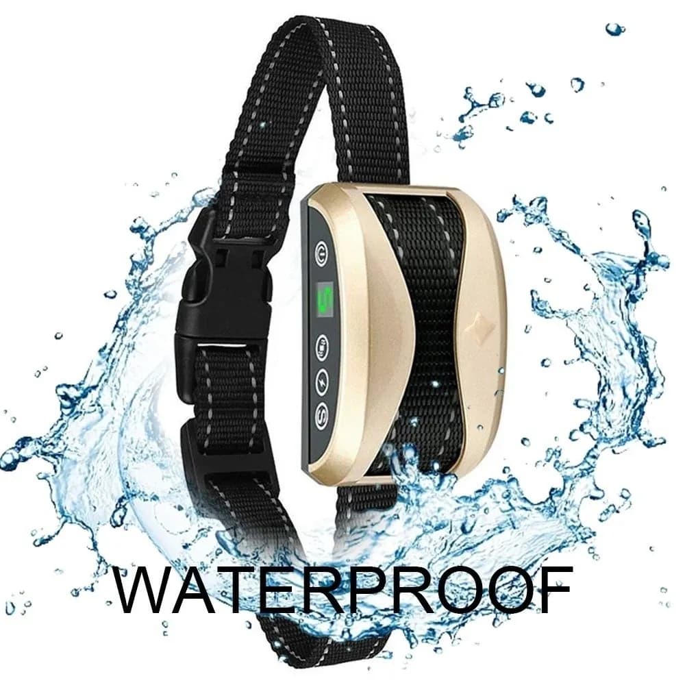 Collare Antiabbaio Intelligente per Cani, Regolabile, Impermeabile, con Ultrasuoni, Display Digitale Portatile, Collare Antiabbaio