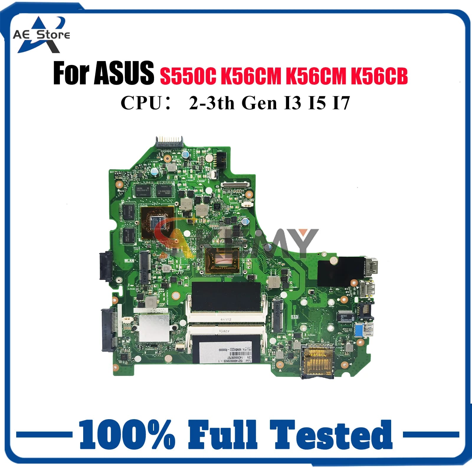 K56CM Scheda Madre Del Computer Portatile Per ASUS K56CM K56C S550C K56CB K56CA Scheda Madre Del Notebook Con I3 I5 I7 CPU 100% test OK spedizione veloce