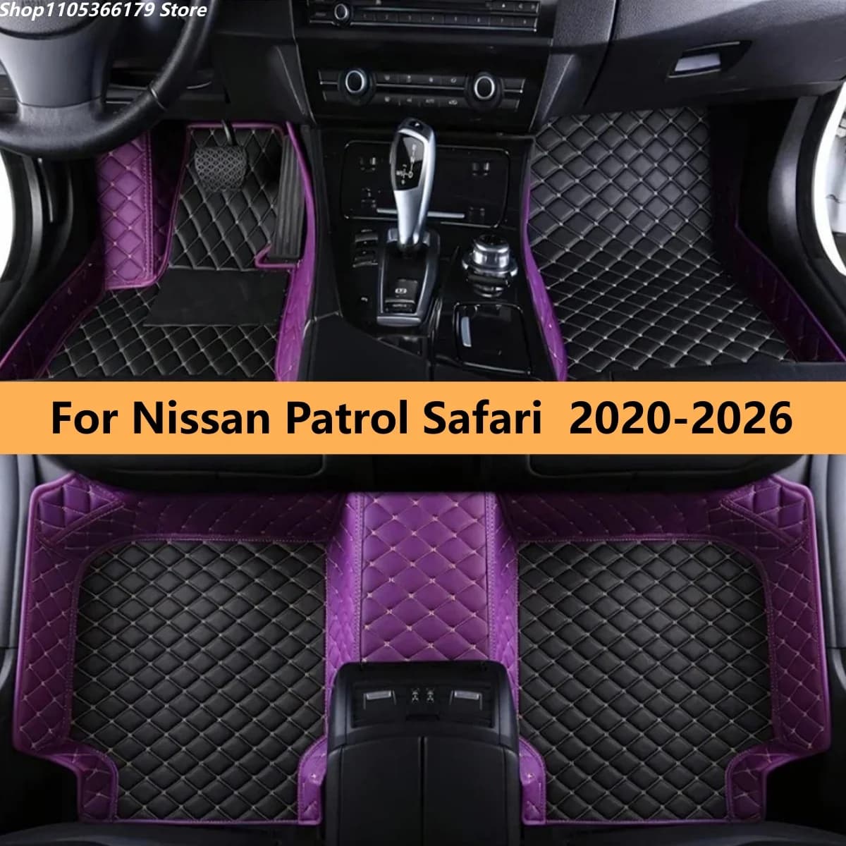 Tappetini per Auto per Nissan Patrol Safari 2020 2021 2022 2023 2024 2025 2026, Set Completo di Tappeti e Accessori per Interni Auto