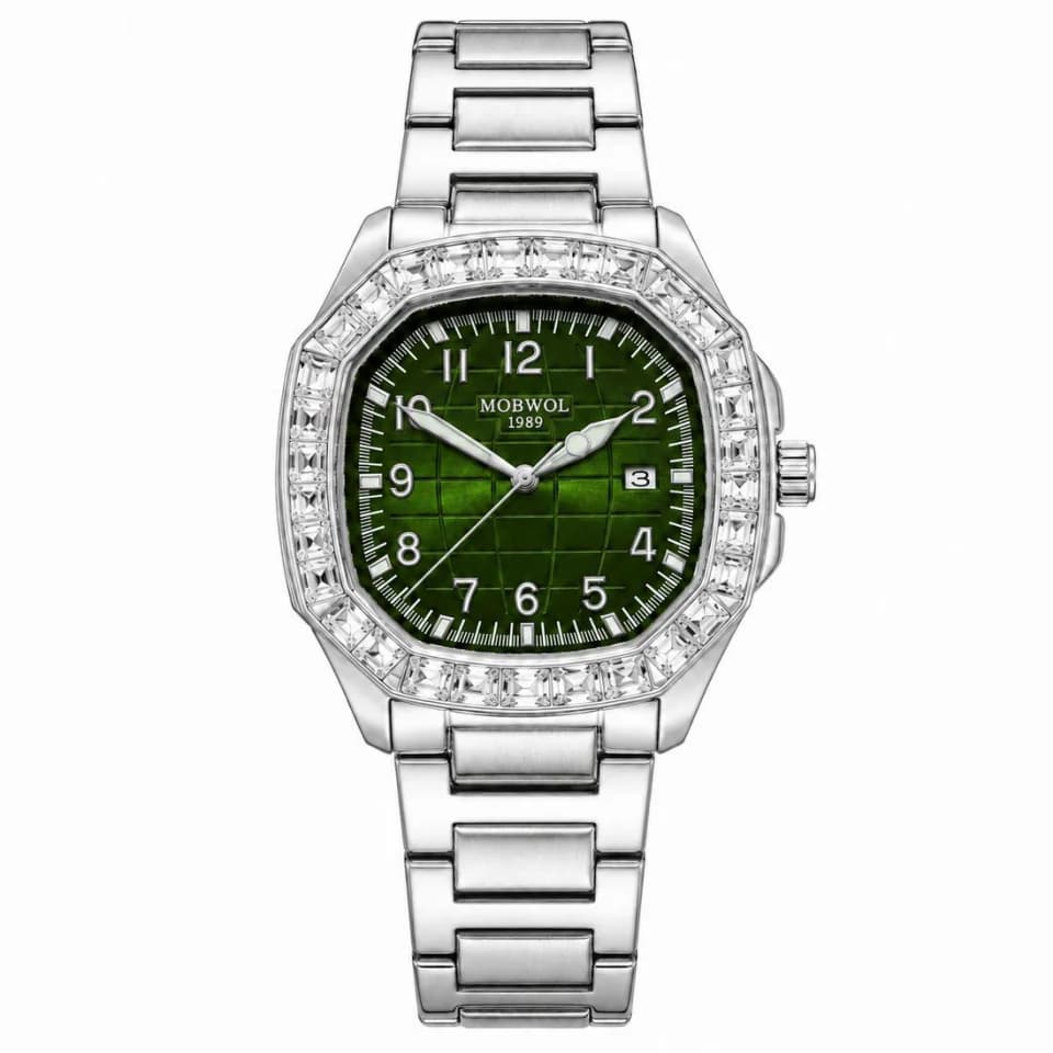 New Men Luxury Quartz Watch Gold Stainless Steel Bracelet Black Dial Luminous Diamond Style Waterproof Business Dress Wristwatch