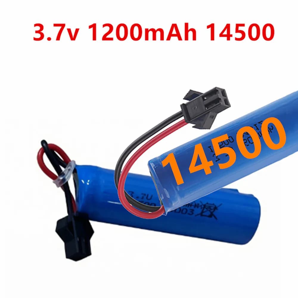 Batteria agli ioni di litio da 1200 mAh 3,7 V 14500 con connettore SM-2P per accessorio giocattolo per auto telecomandata C2 D828 RC Stunt Dump Car