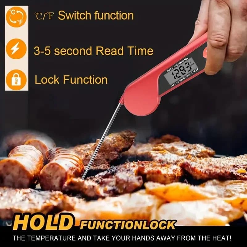 Termometro elettronico pieghevole per barbecue Termometro per alimenti a doppia sonda wireless Termometro per carne da cucina impermeabile
