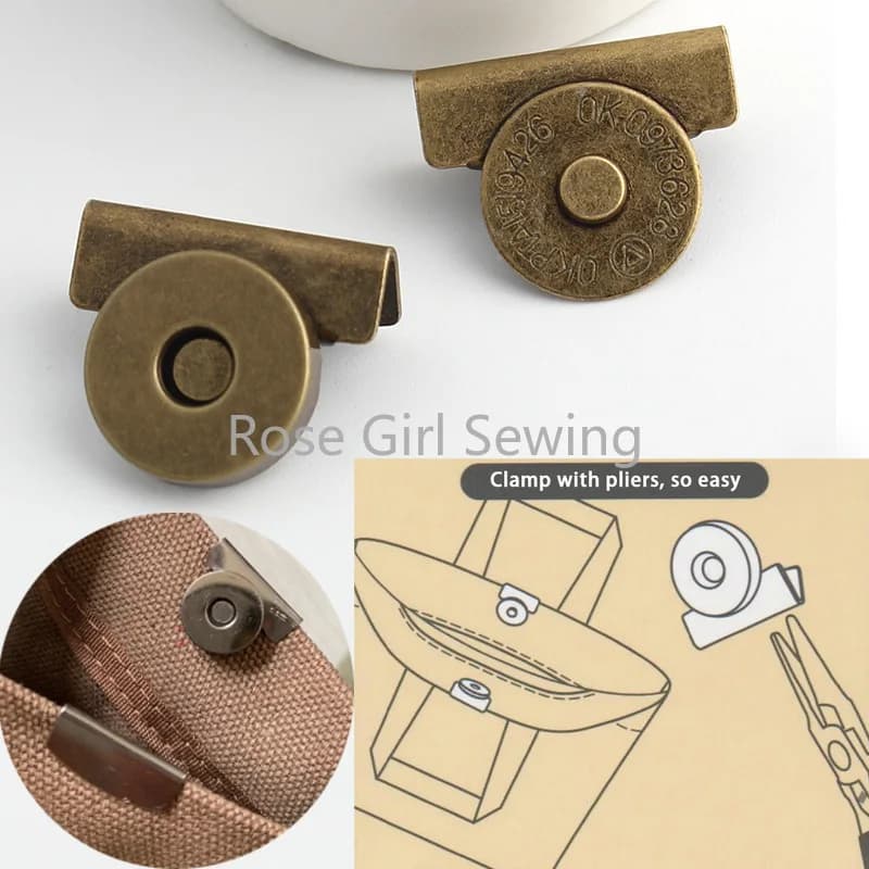 5-200 Pezzi Chiusura Magnetica in Metallo 20x14MM, Clip in Ferro per Abbigliamento, Borse, Portafogli, Bottoni Magnetici per Bordi, Accessori