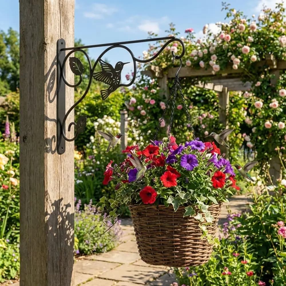 Heavy Duty Metal Wall Plant Hooks 12 Inch with Screws Flower Pot Bracket Wall Hangers Sturdy Planter Hanger Indoor Outdoor